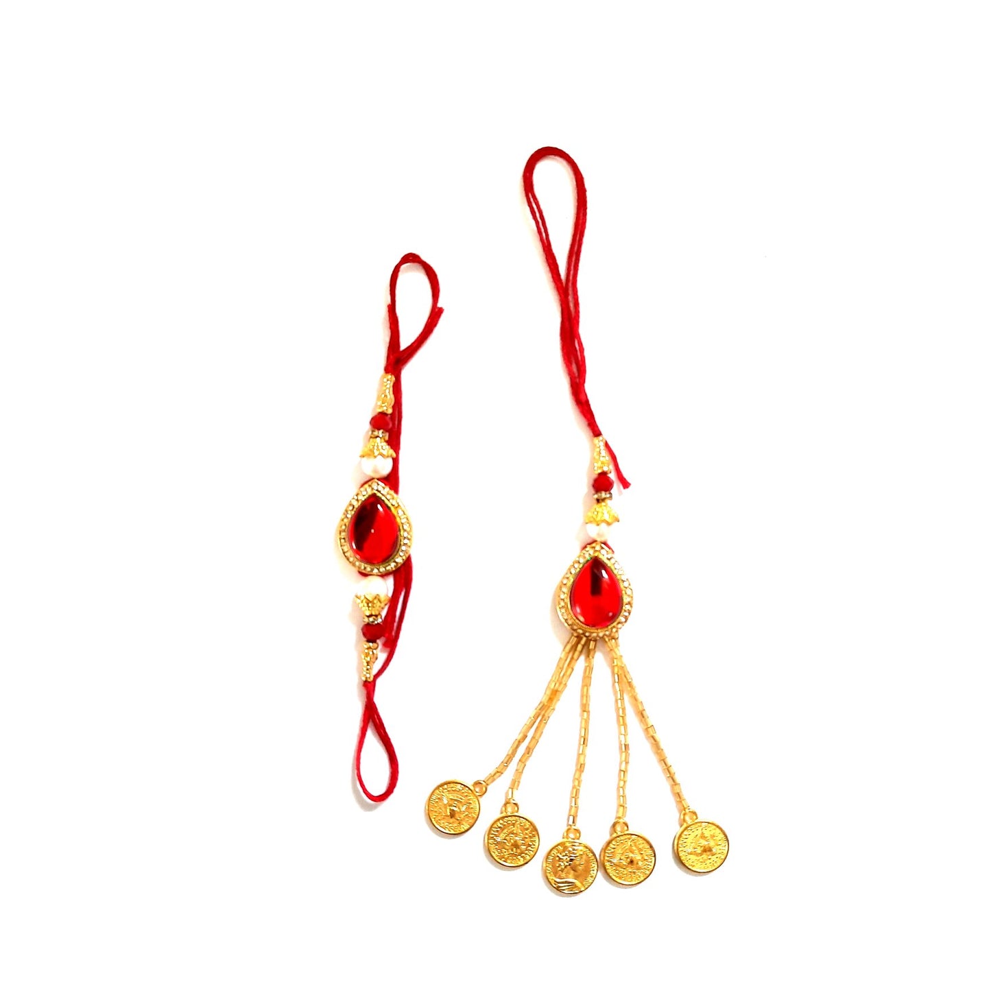 Set : Red Premium Fancy Bhaiya Bhabhi Designer Rakhi