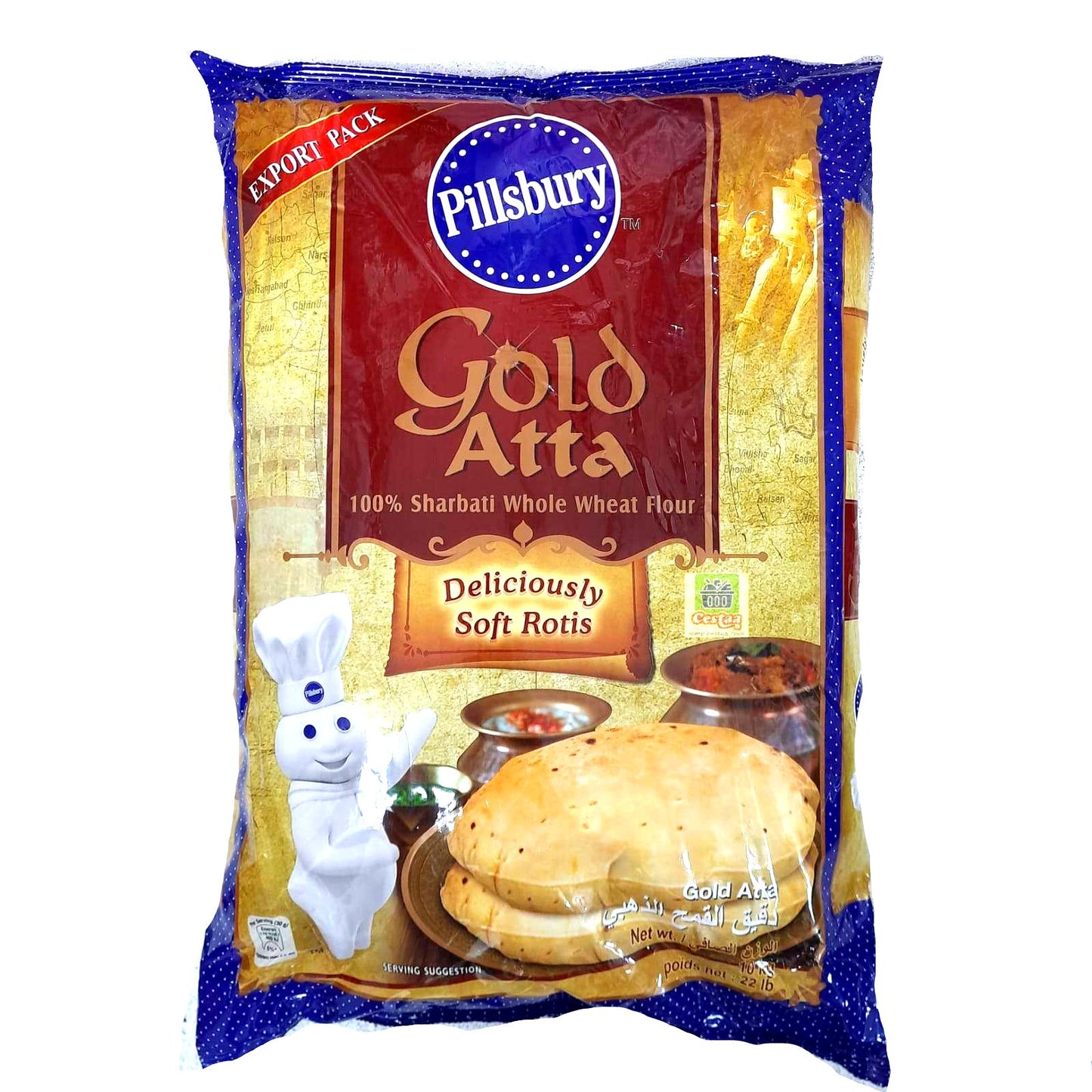 Pillsbury Gold Sharbati Atta 10Kg (Best Before 13th July) - Cestaa Retail