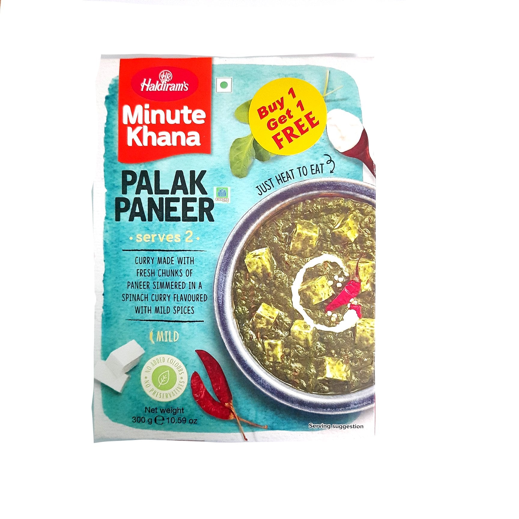 Haldiram Palak Paneer Buy1 Get 1 free 300g - Cestaa Retail